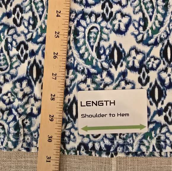 Purejill Medium Tall 100% Pima Cotton Paisley Scoop Neck Elliptical Tee - Picture 7 of 8